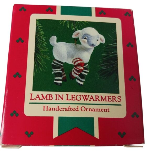 Hallmark Vtg Lamb In Legwarmers Christmas Ornament Holiday - Picture 3 of 7
